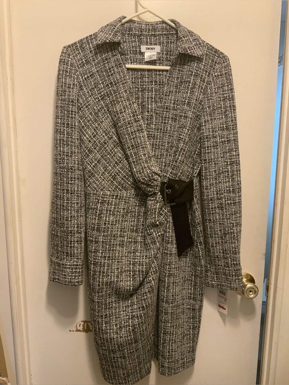 DKNY Black and White Tweed dress